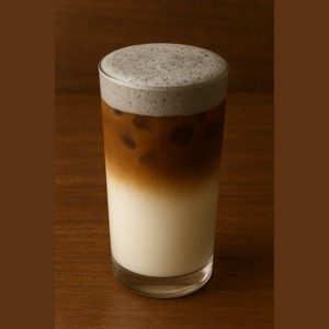 Iced Black Sesame Hojicha Latte